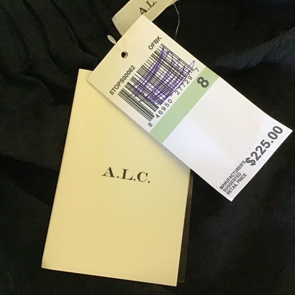 NEW A.L.C. BLACK OFF THE SHOULDER TOP SIZE 8 NWT - Picture 5 of 8